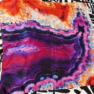 Vibrant Multicolor Abstract Silk Scarf